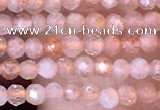 CTG1455 15.5 inches 2mm faceted round sunstone beads wholesale