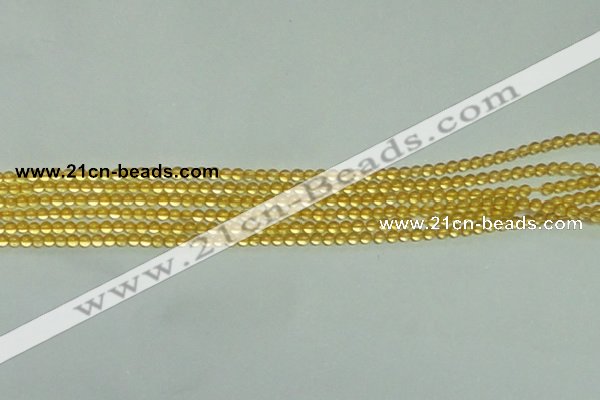 CTG146 15.5 inches 3mm round tiny citrine gemstone beads wholesale