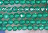 CTG1463 15.5 inches 2mm faceted round green agate beads