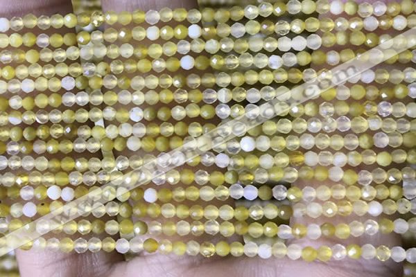 CTG1464 15.5 inches 2mm faceted round yellow opal beads