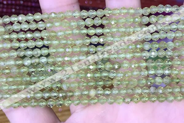 CTG1487 15.5 inches 3mm faceted round peridot gemstone beads