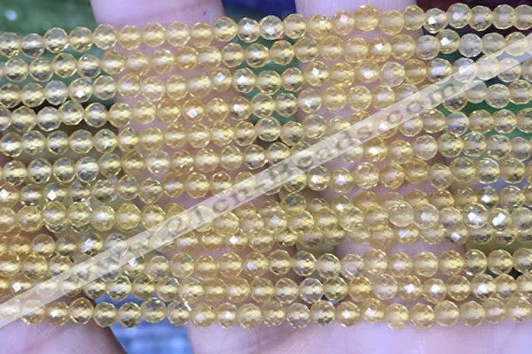 CTG1488 15.5 inches 3mm faceted round citrine gemstone beads