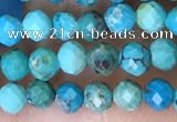 CTG1498 15.5 inches 3mm faceted round turquoise beads wholesale