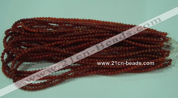 CTG15 15.5 inch 4mm round B grade tiny red agate beads wholesale