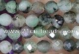 CTG1500 15.5 inches 3mm faceted round emerald gemstone beads