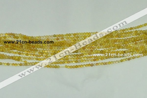 CTG151 15.5 inches 3mm round tiny yellow agate beads wholesale