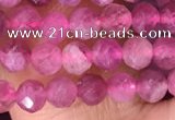 CTG1510 15.5 inches 3mm faceted round pink tourmaline beads