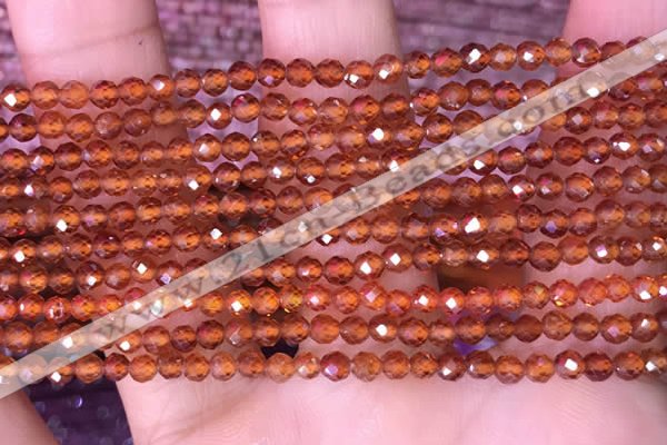 CTG1512 15.5 inches 3mm faceted round garnet beads wholesale