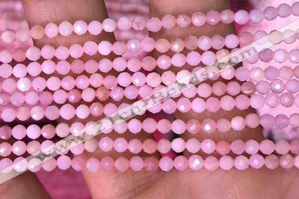 CTG1513 15.5 inches 3mm faceted round pink opal beads wholesale