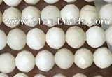 CTG1516 15.5 inches 3mm faceted round white fossil jasper beads