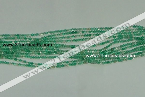 CTG152 15.5 inches 3mm round tiny green agate beads wholesale