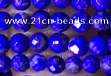 CTG1520 15.5 inches 3mm faceted round lapis lazuli beads