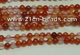 CTG153 15.5 inches 3mm round grade A tiny red agate beads wholesale