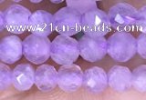 CTG1532 15.5 inches 4mm faceted round lavender amethyst beads