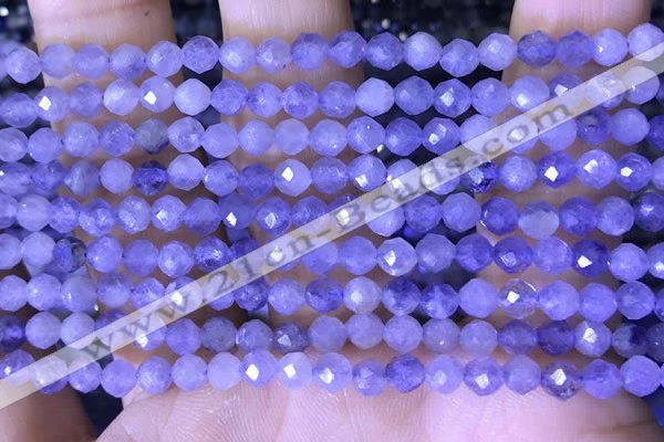 CTG1537 15.5 inches 4mm faceted round blue kyanite beads wholesale