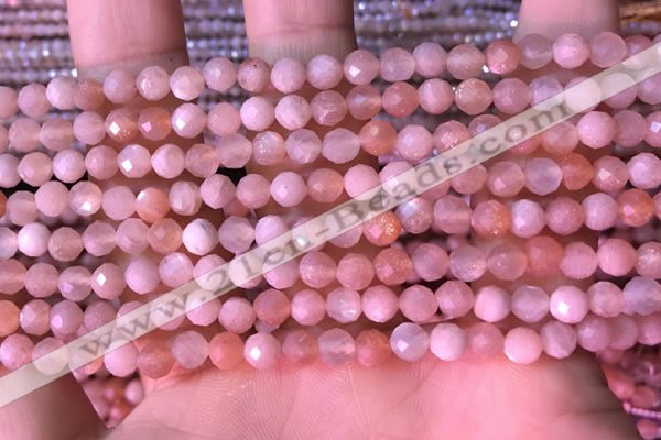 CTG1548 15.5 inches 4mm faceted round moonstone gemstone beads