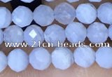 CTG1553 15.5 inches 4mm faceted round blue lace agate beads