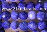 CTG1556 15.5 inches 4mm faceted round sapphire gemstone beads