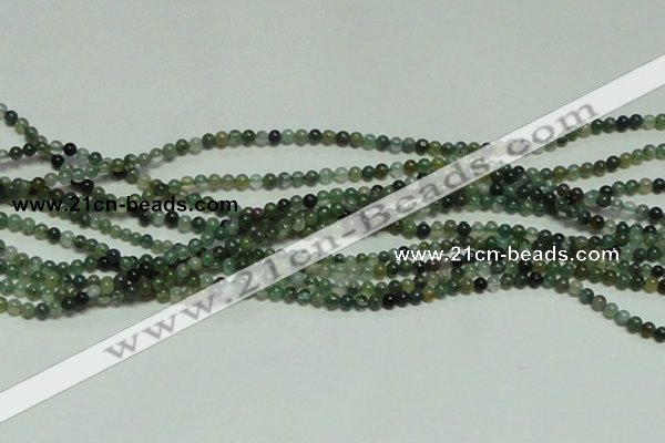 CTG156 15.5 inches 3mm round tiny moss agate beads wholesale