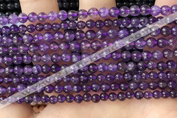 CTG1584 15.5 inches 4mm round amethyst gemstone beads wholesale