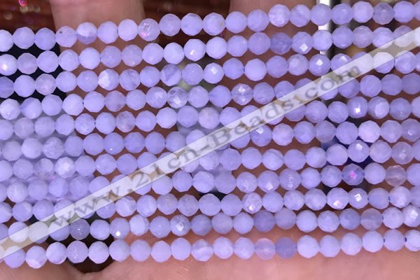 CTG1605 15.5 inches 3.8mm faceted round tiny blue lace agate beads