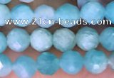 CTG1610 15.5 inches 5mm faceted round tiny amazonite beads