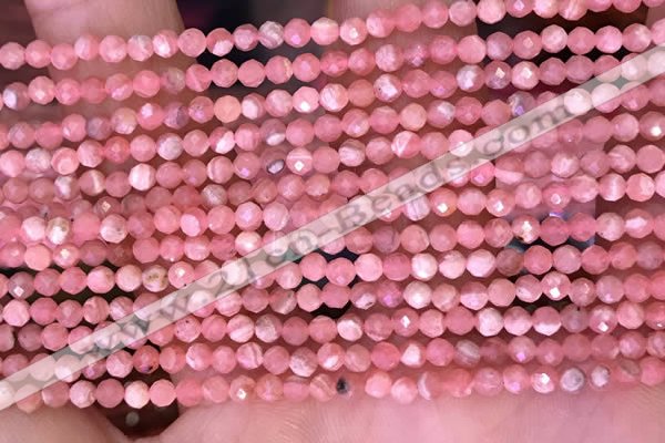 CTG1633 15.5 inches 3mm faceted round tiny rhodochrosite beads