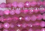 CTG1639 15.5 inches 2.5mm faceted round tiny pink tourmaline beads