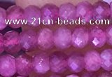 CTG1642 15.5 inches 3*4mm faceted rondelle tiny pink tourmaline beads