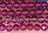 CTG1654 15.5 inches 2.5mm faceted round tiny red garnet beads