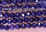 CTG1666 15.5 inches 2mm faceted round tiny blue goldstone beads