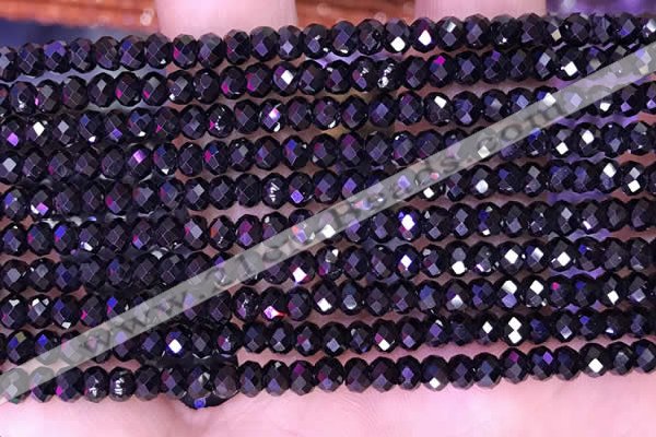 CTG1668 15.5 inches 2.5*4mm faceted rondelle tiny blue spinel beads