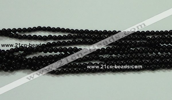 CTG17 15.5 inches 2mm round A grade tiny black agate beads