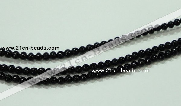 CTG18 15.5 inches 3mm round A grade tiny black agate beads