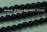 CTG19 15.5 inches 3mm round B grade tiny black agate beads