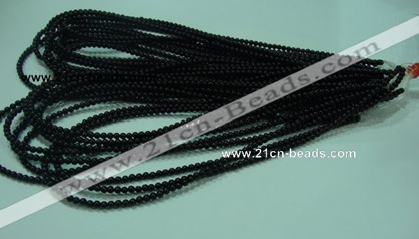 CTG19 15.5 inches 3mm round B grade tiny black agate beads