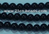 CTG20 15.5 inches 4mm round B grade tiny black agate beads