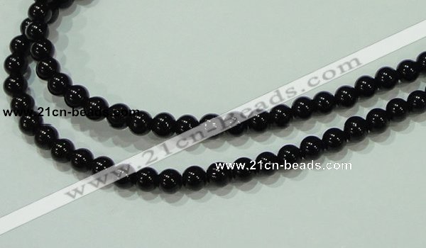 CTG20 15.5 inches 4mm round B grade tiny black agate beads