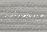 CTG202 15.5 inches 3mm faceted round tiny white crystal beads