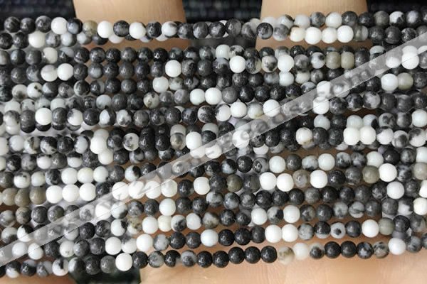 CTG2026 15 inches 2mm,3mm black & white jasper beads