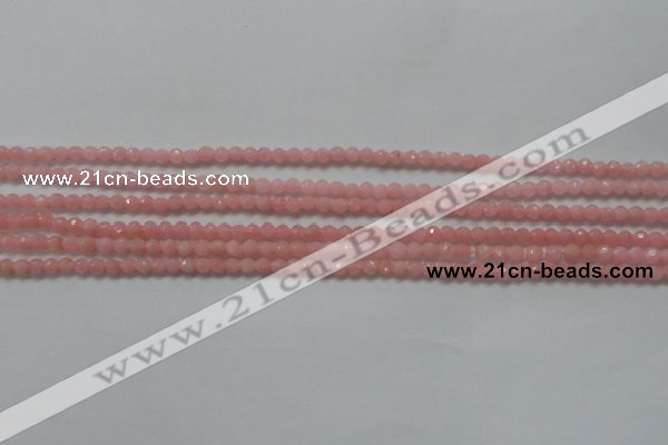 CTG203 15.5 inches 3mm faceted round tiny Chinese pink opal beads