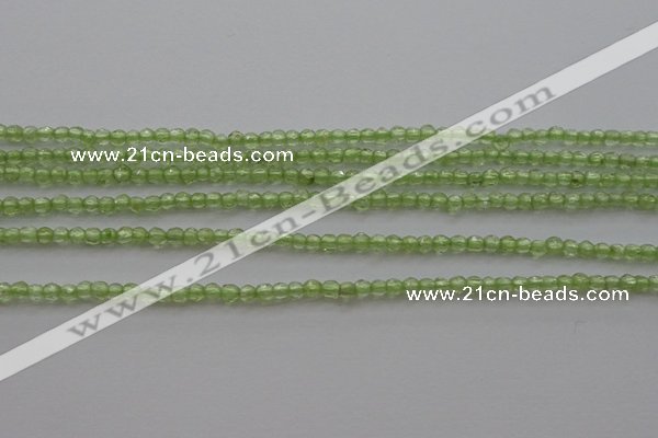 CTG210 15.5 inches 2mm faceted round tiny olive quartz beads