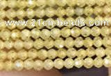 CTG2103 15 inches 2mm faceted round tiny quartz glass beads