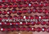 CTG2112 15 inches 2mm faceted round tiny quartz glass beads