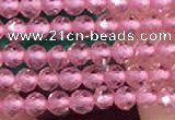 CTG2113 15 inches 2mm faceted round tiny quartz glass beads