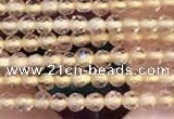 CTG2114 15 inches 2mm faceted round tiny quartz glass beads