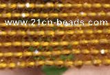 CTG2116 15 inches 2mm faceted round tiny quartz glass beads