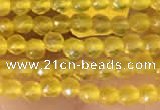 CTG2120 15 inches 2mm,3mm faceted round yellow agate gemstone beads