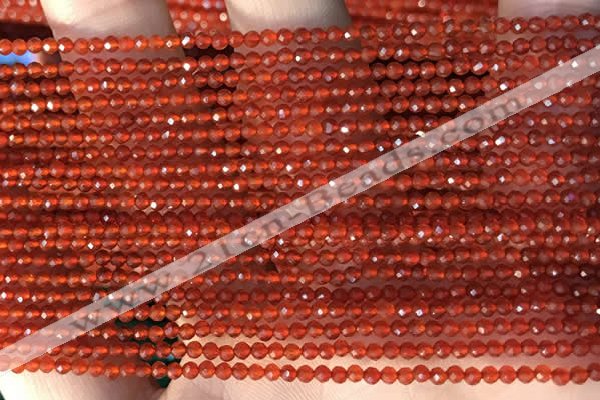 CTG2121 15 inches 2mm,3mm faceted round red agate gemstone beads