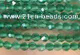 CTG2122 15 inches 2mm,3mm faceted round green agate gemstone beads